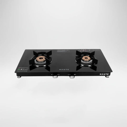 Essencia Series All Black Gas Stove – 2 Burner (Glass Top)