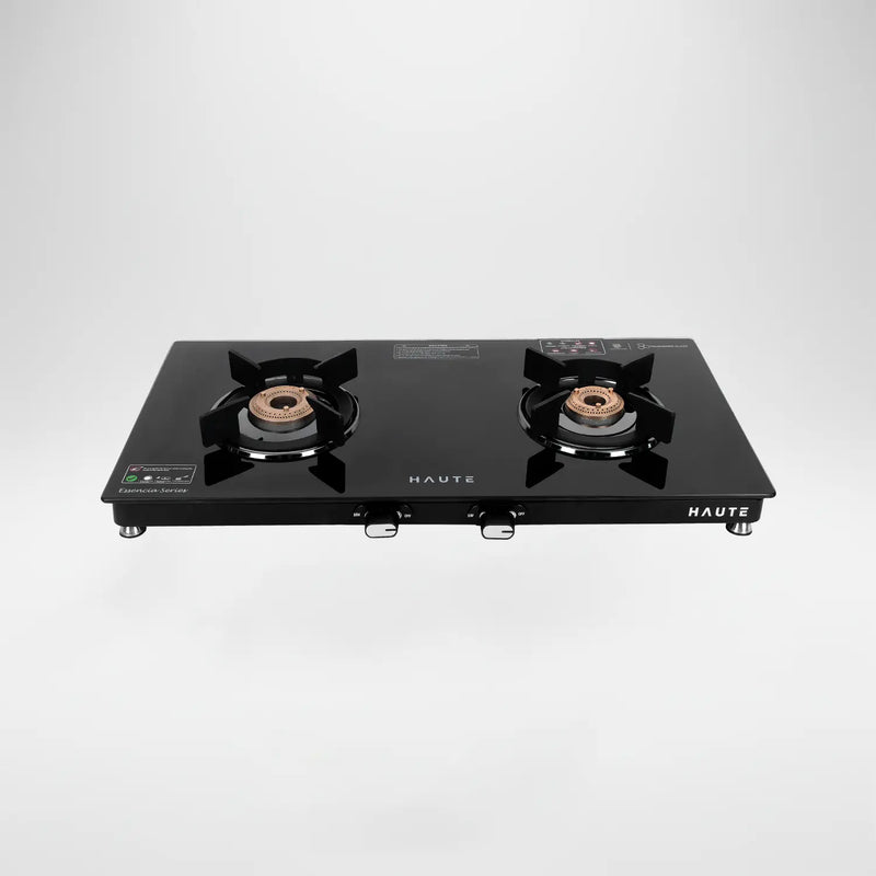 Essencia Series All Black Gas Stove – 2 Burner (Glass Top)