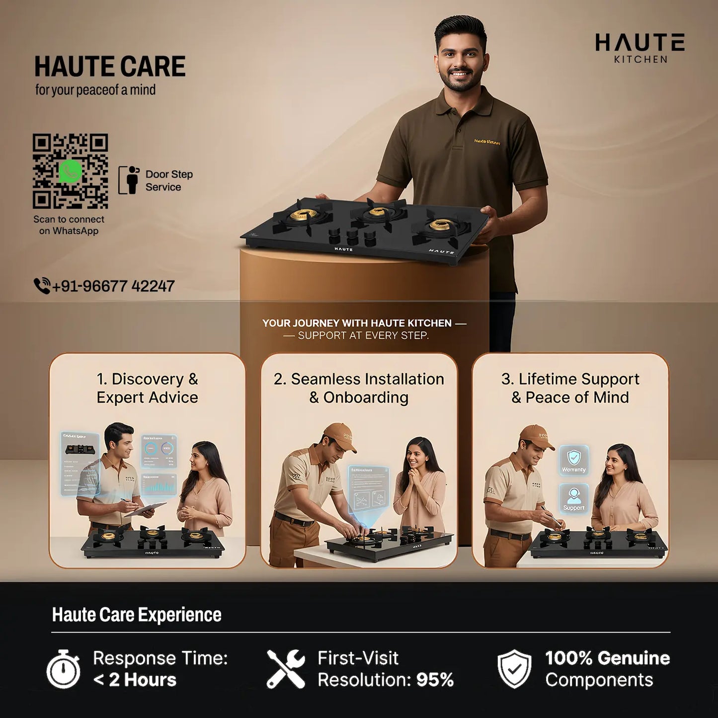 Evoque Series Black/Black & White Glass Top Gas Stove – 3 & 4 Burner