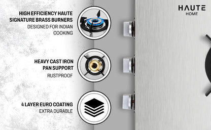 Essencia Series Stainless Steel Gas Stove – 3 Burner