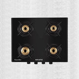 Essencia Series All Black Gas Stove – 4 Burner (Glass Top)
