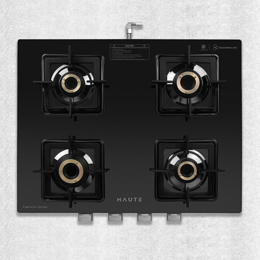 Essencia Automatic Gas Stove – 4 Burner (Glass Top)