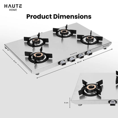 Essencia Series Stainless Steel Gas Stove – 3 & 4 Burner