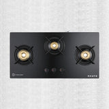 Evoque Series Glass Top Gas Stove – 3 Burner