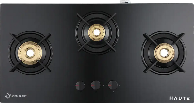Evoque Series Glass Top Gas Stove – 3 Burner