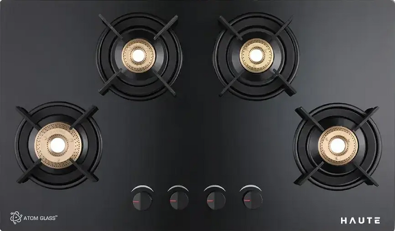 Evoque Series Glass Top Gas Stove – 4 Burner