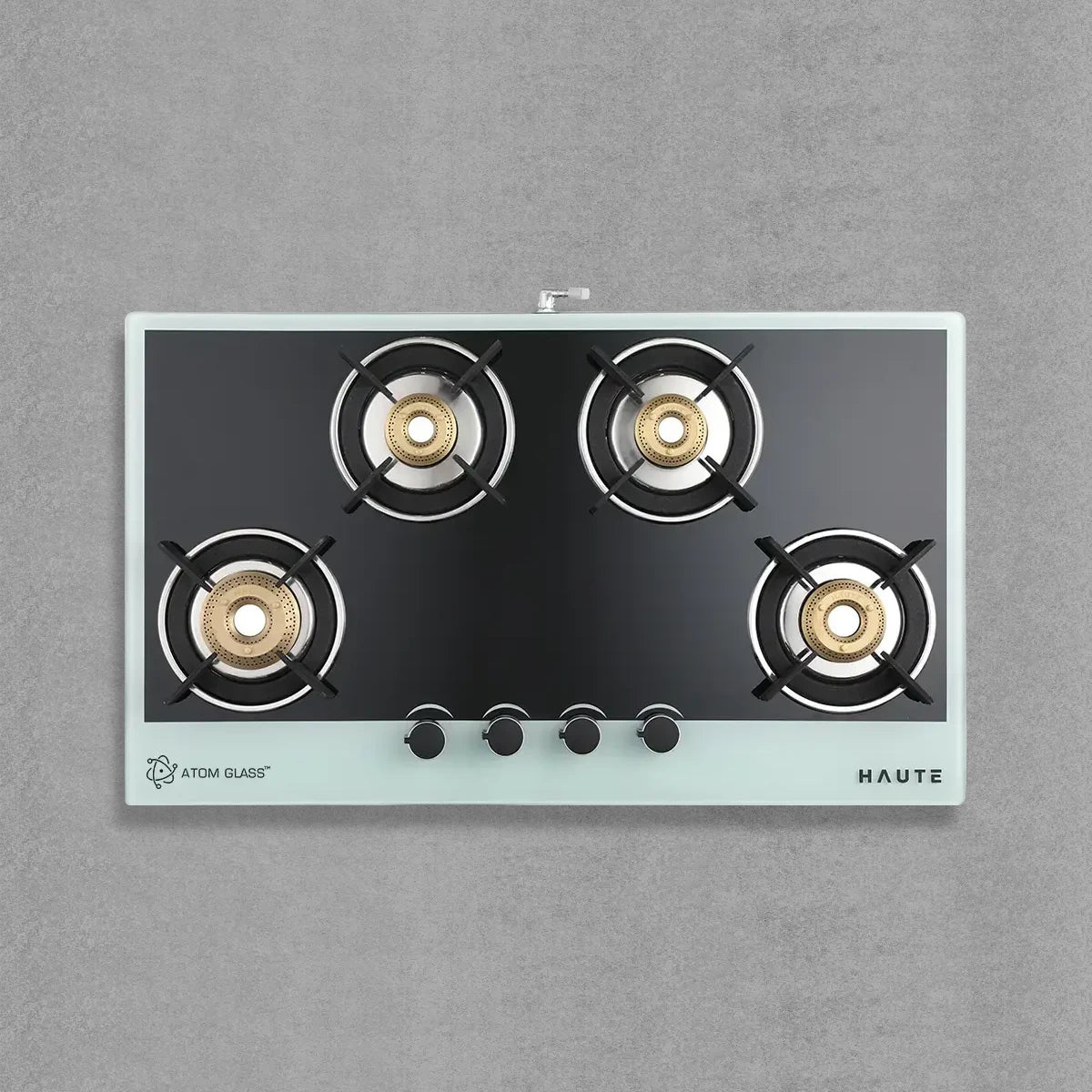 Evoque Series B&W Glass Top Gas Stove – 4 Burner