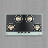 Evoque Series B&W Glass Top Gas Stove – 4 Burner